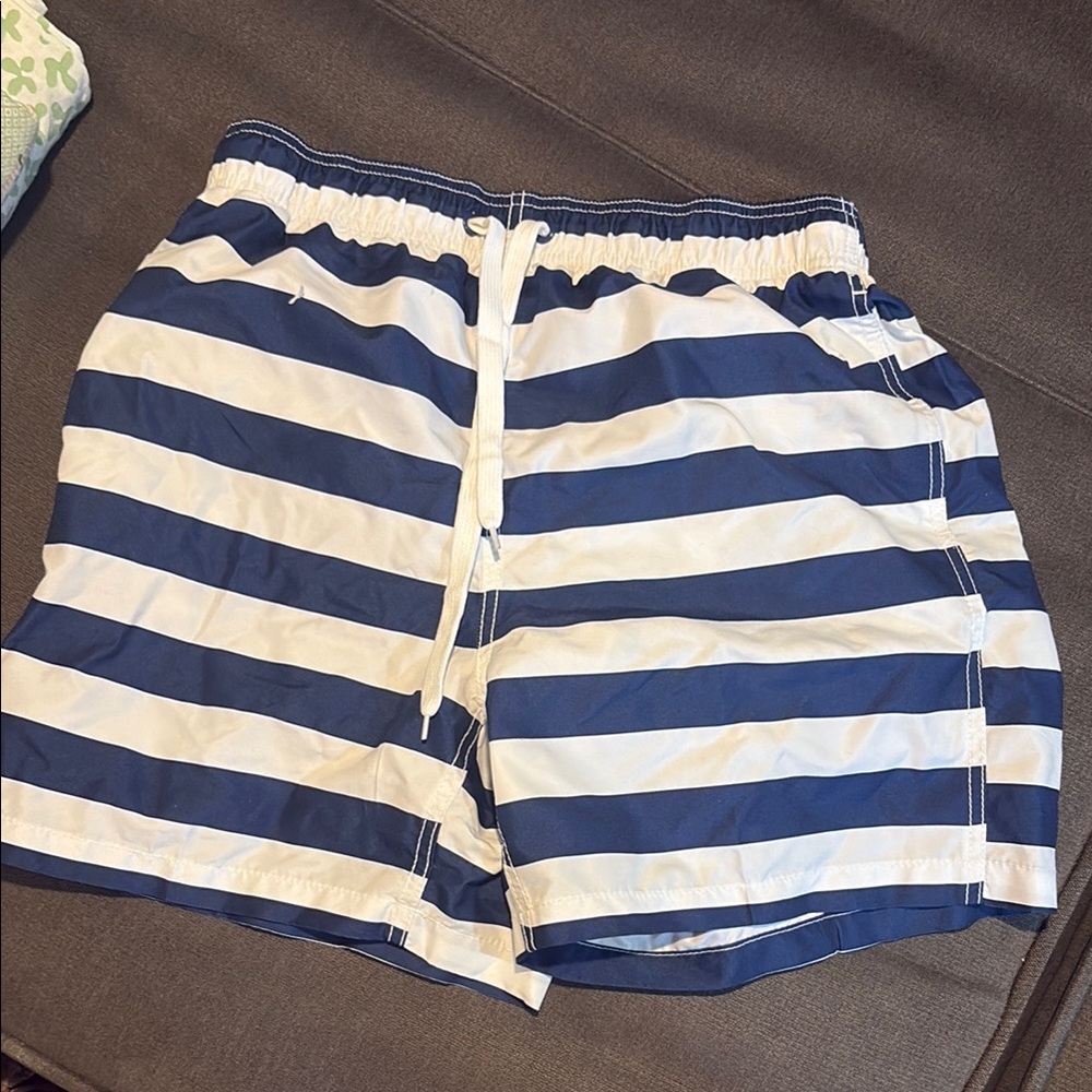 Nautical Blue and White Striped Men's Shorts